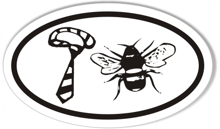 Tybee Island "Tie Bee" Oval Bumper Sticker