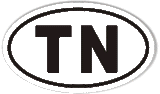 TN Tennessee Oval Sticker