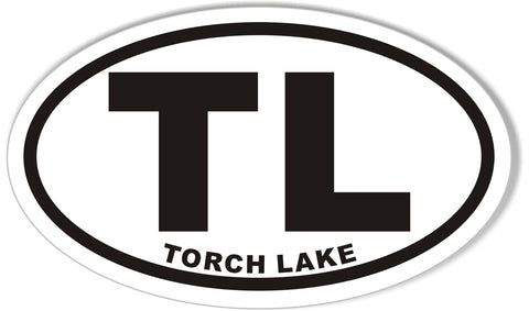 TL TORCH LAKE Oval Bumper Stickers
