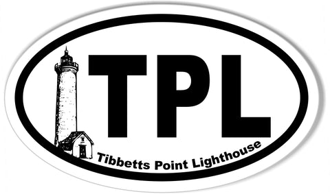 TPL Tibbetts Point Lighthouse Euro Oval Stickers