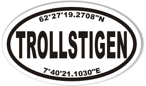 Trollstigen or Fv63 Custom Oval Bumper Stickers