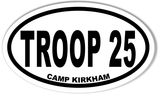 TROOP 25 Custom 3x5 Oval Bumper Stickers