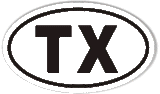 TX Texas Oval Sticker