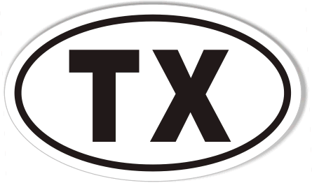 TX Texas Oval Sticker