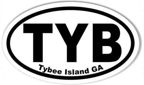 TYB Tybee Island Oval Bumper Stickers