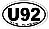 U92 3x5 Inch Custom Oval Bumper Stickers