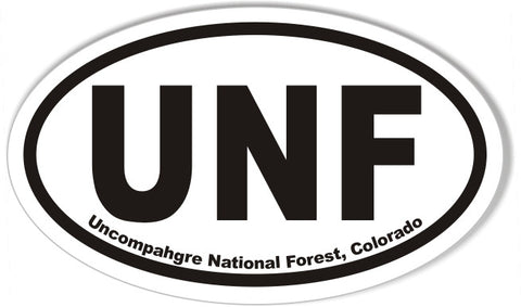UNF Uncompahgre National Forest, Colorado Oval Bumper Stickers