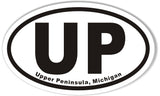 UP Upper Peninsula, Michigan Euro Oval Bumper Sticker