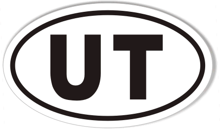 UT Utah Oval Sticker