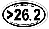 >26.2 www.ultrarunnerpodcast.com Fort Clinch 100 Oval Sticker 3x5