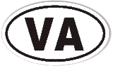 VA Virginia Oval Sticker