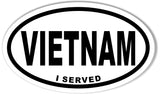 VIETNAM I SERVED Oval Bumper Sticker (Multi Packs)