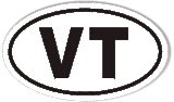 VT Vermont Oval Sticker