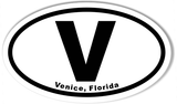 V Venice, Florida Oval Stickers 3x5"