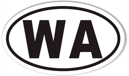 WA Washington Oval Sticker