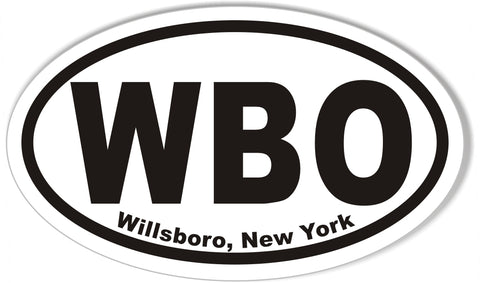 WBO Willsboro, New York Oval Bumper Stickers