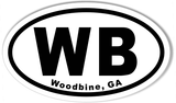 WB Woodbine, GA Oval Stickers