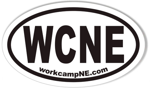 WCNE workcampNE.com Custom Oval Bumper Stickers