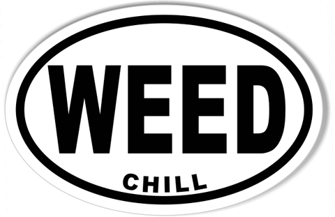 WEED Euro Oval Bumper Stickers