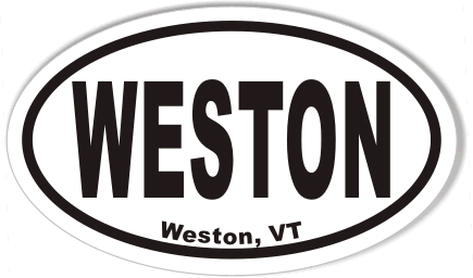 WESTON Weston, VT Oval Stickers