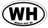 WH Watch Hill, RI 3x5" Custom Oval Bumper Stickers