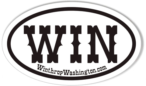 WIN WinthropWashington.com Custom Oval Bumper Stickers