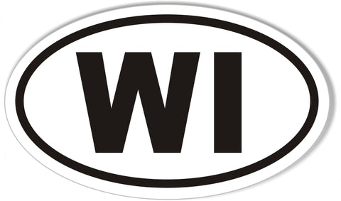 WI Wisconsin Oval Sticker
