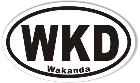 WKD Wakanda Oval Bumper Stickers