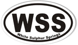 WSS White Sulphur Springs Oval Bumper Sticker