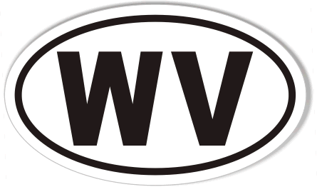 WV West Virginia Oval Sticker