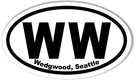 WW Wedgwood, Seattle Custom Euro Oval Bumper Stickers