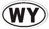 WY Wyoming Oval Sticker