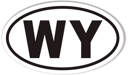 WY Wyoming Oval Sticker