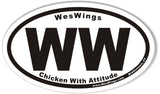 WW WesWings Oval Bumper Stickers