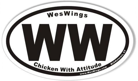 WW WesWings Oval Bumper Stickers
