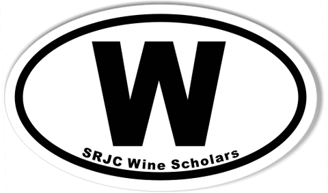 W SRJC Wine Scholars Euro Oval Sticker