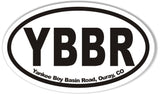 YBBR Yankee Boy Basin Road, Ouray, CO  Oval Bumper Stickers