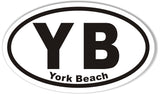 YB York Beach Oval Bumper Sticker