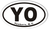 YO Yonkers, N.Y. Euro Oval Stickers