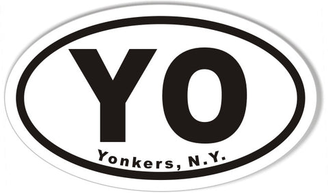 YO Yonkers, N.Y. Euro Oval Stickers