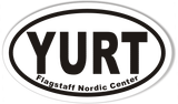 YURT Flagstaff Nordic Center Custom Euro Oval Bumper Stickers