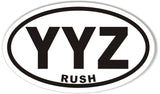 YYZ RUSH Oval Bumper Stickers