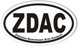 ZDAC Zebulon Downtown Arts Council Oval Bumper Stickers
