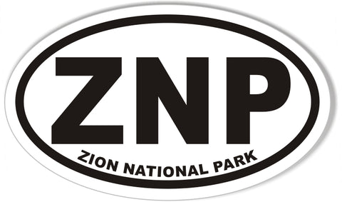 ZNP ZION NATIONAL PARK Oval Stickers