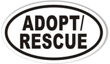 Adopt or Rescue Oval Bumper Sticker