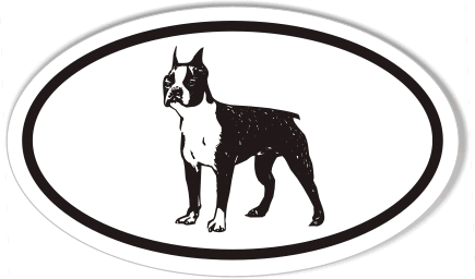 Boston Terrier Oval Bumper Stickers
