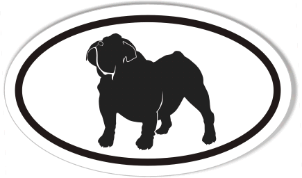 Bulldog Euro Oval Bumper Sticker