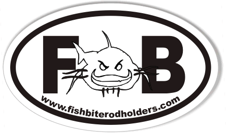 FB Fish Bite Rod Holders Custom Oval Bumper Stickers –