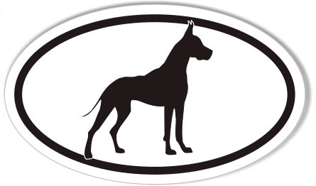 Great Dane Graphic Euro Oval Sticker