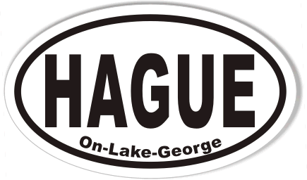 HAGUE On-Lake-George 3x5 Inch Custom Oval Bumper Stickers